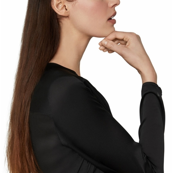 BCBGMAXAZRIA Satin Surplice Dress - Picture 3 of 4